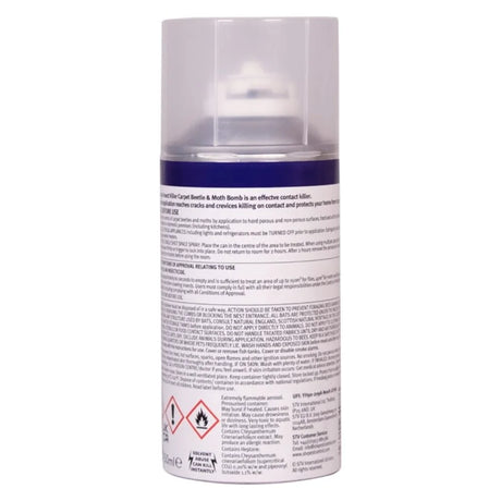 BYFT012376 STV Carpet Beetle Moth Killer Bomb 150ml One Shot Aerosol A.webp