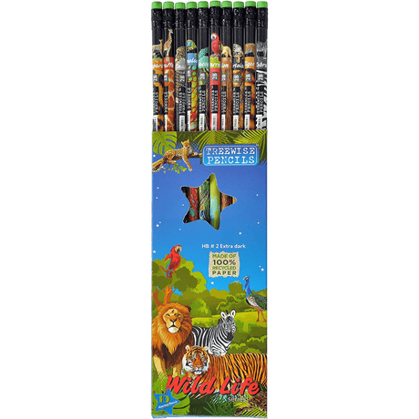 BYFT012847 Treewise Pencils Wild Life Series Recycled Papaer Set of 1 10 Pcs A
