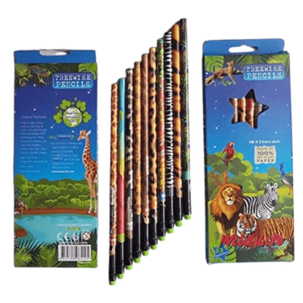 BYFT012847 Treewise Pencils Wild Life Series Recycled Papaer Set of 1 10 Pcs C