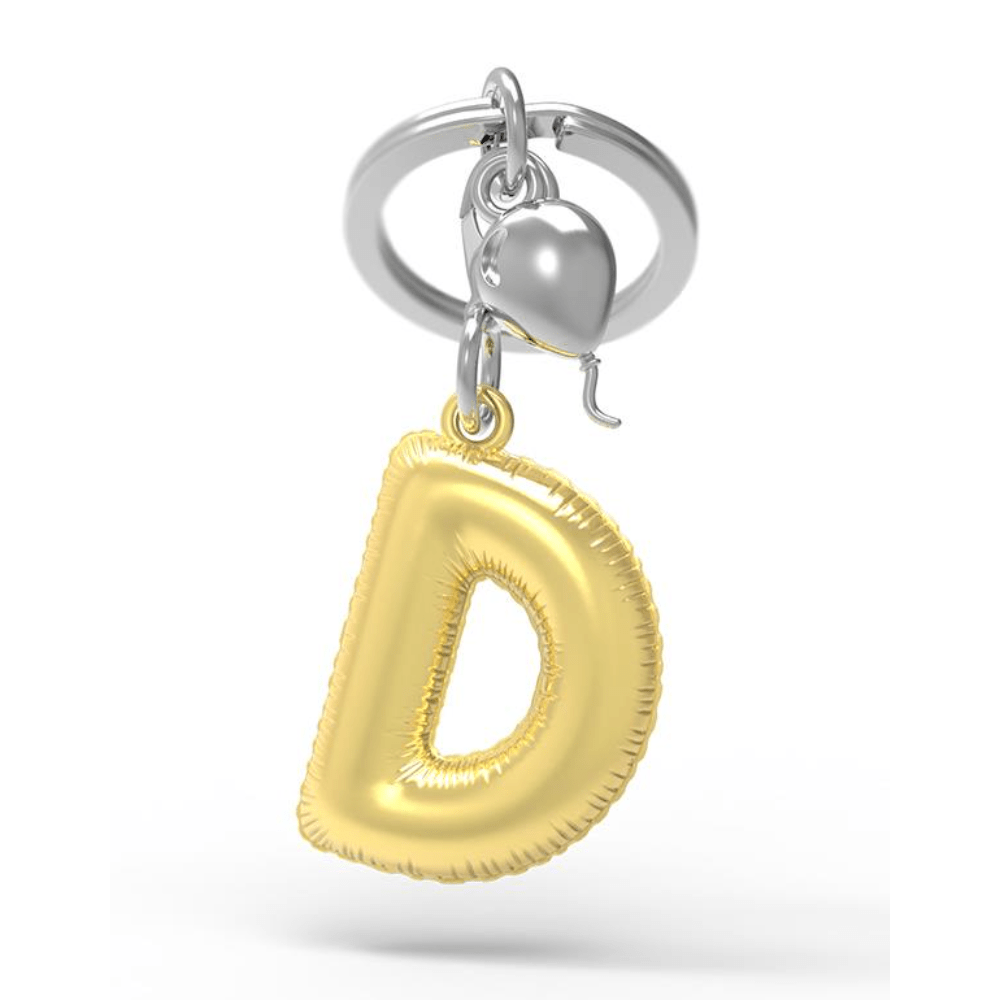 BYFT012872 METALMORPHOSE MTM KEYCHAIN Party Balloon Alphabet D Golden Zinc Alloy Set of 1 MTM10D.png