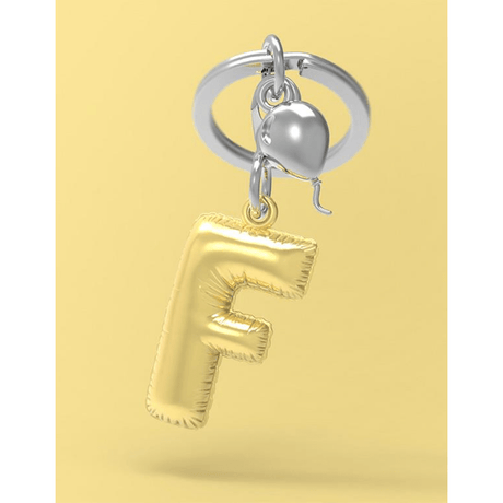 BYFT012874 METALMORPHOSE MTM KEYCHAIN Party Balloon Alphabet F Golden Zinc Alloy Set of 1 MTM10F A.png