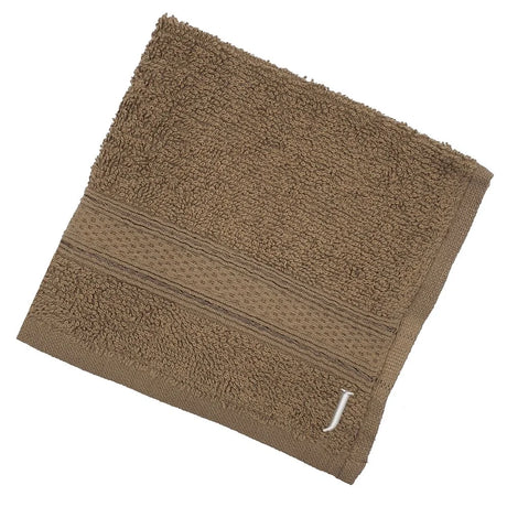 BYFT Daffodil Monogrammed Face Towel Dark Beige 30 x 30 Cm