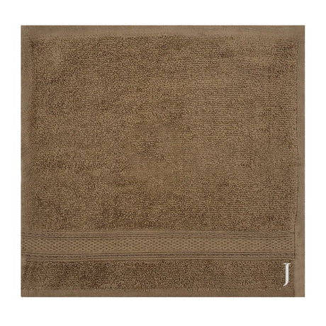 BYFT Daffodil Monogrammed Face Towel Dark Beige 30 x 30 Cm