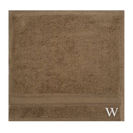 BYFT Daffodil Monogrammed Face Towel Dark Beige 30 x 30 Cm