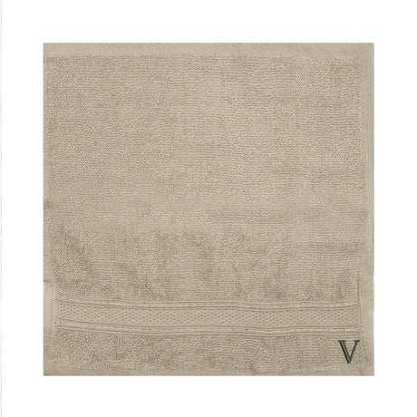 BYFT Daffodil Monogrammed Face Towel Light Grey 30 x 30 Cm