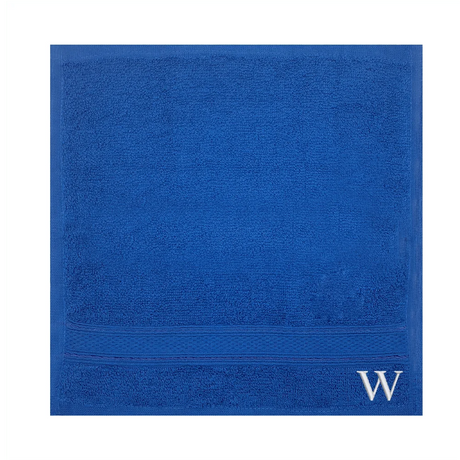 BYFT Daffodil Monogrammed Face Towel Royal Blue 30 x 30 Cm