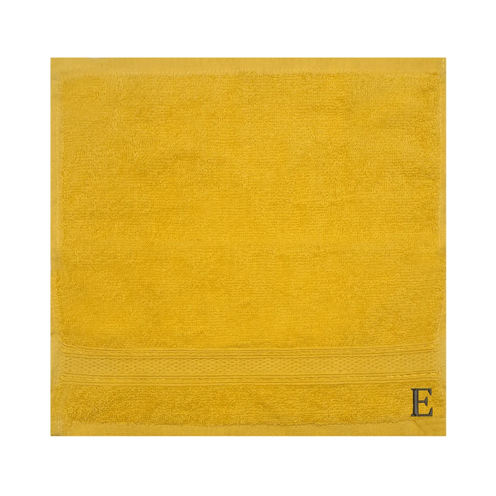 BYFT Daffodil Monogrammed Face Towel Yellow 30 x 30 Cm