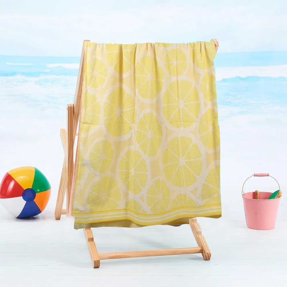 Mimosa Beach Towel Lemon Design Cotton Pool Towel