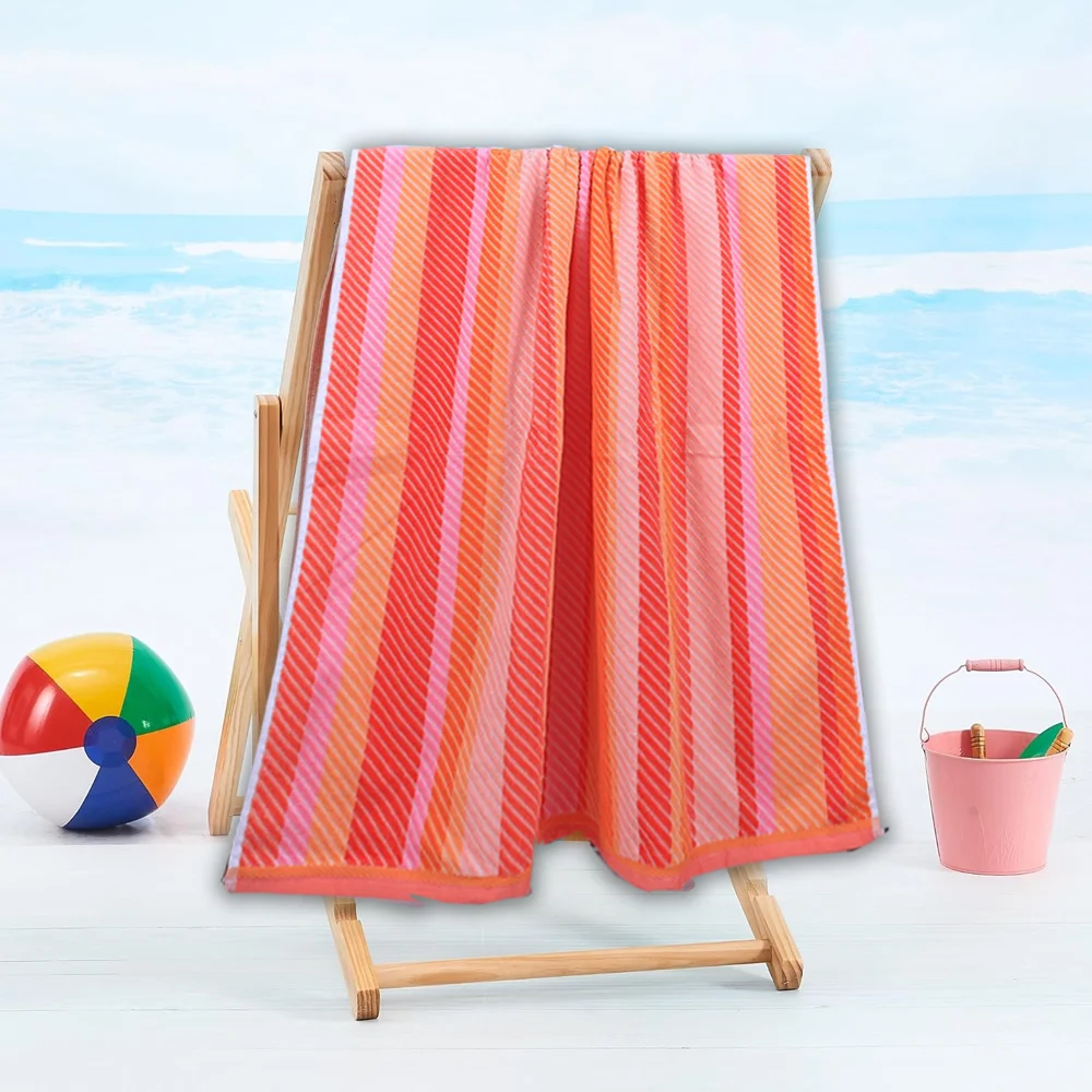 Mimosa Beach Towel Warm Stripe Cotton Pool Towel