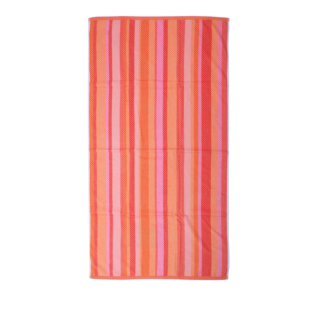 Mimosa Beach Towel Warm Stripe Cotton Pool Towel
