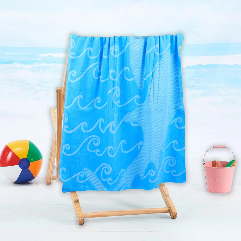 Mimosa Beach Towel Sharks Design Cotton Pool Towel