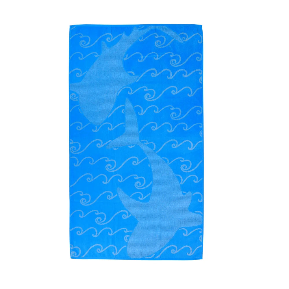 Mimosa Beach Towel Sharks Design Cotton Pool Towel