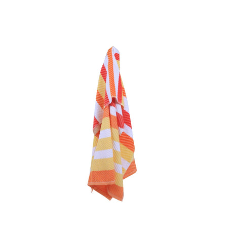 Mimosa Beach Towel Orange Horizontal Stripe Cotton Pool Towel