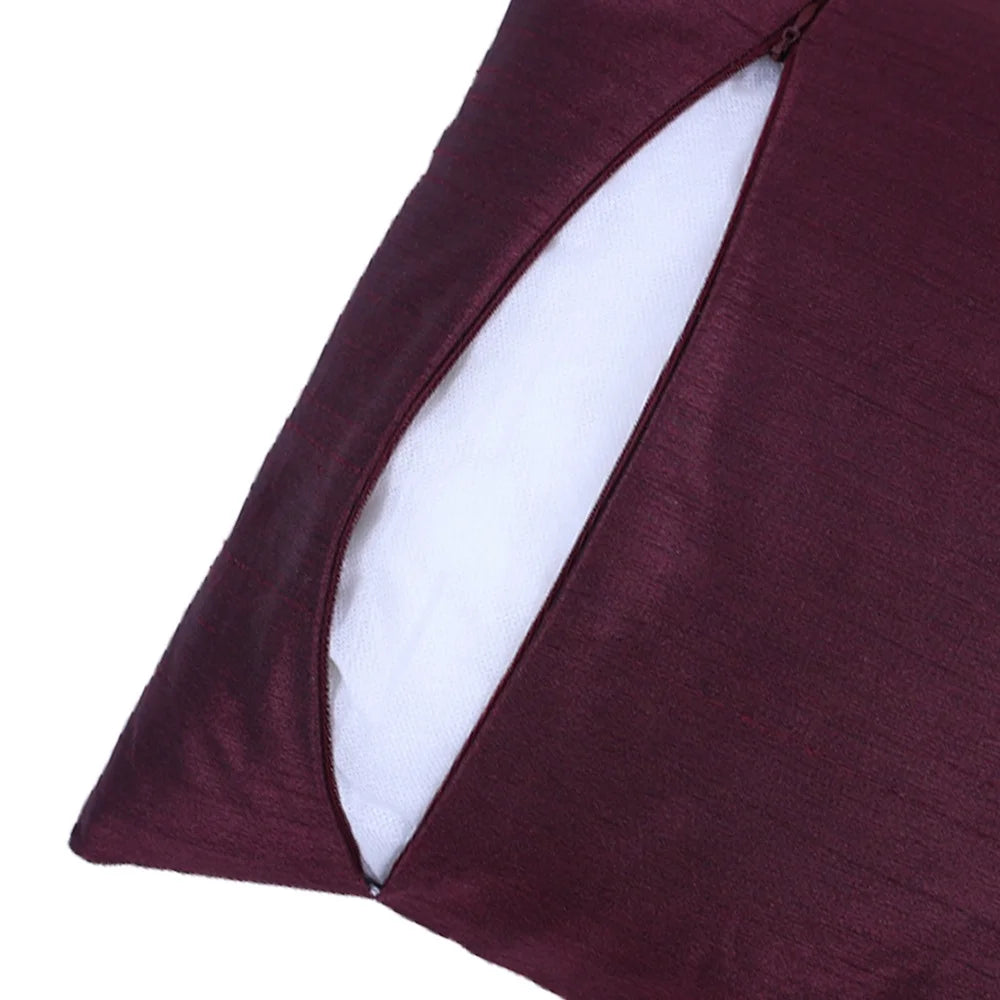 BYFT Orchard Cushion Cover 40 x 40 cm (Golden Rose Burgundy) 16 x 16 inch Luxury Decorative Cushion Cover for Sofa, Bed & Living Room - Set of 02