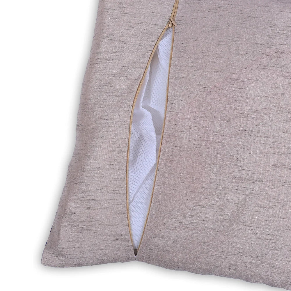 BYFT Orchard Cushion Cover 40 x 40 cm (Golden Brocade Nick Blue) 16 x 16 inch Luxury Decorative Cushion Cover for Sofa, Bed & Living Room - Set of 02