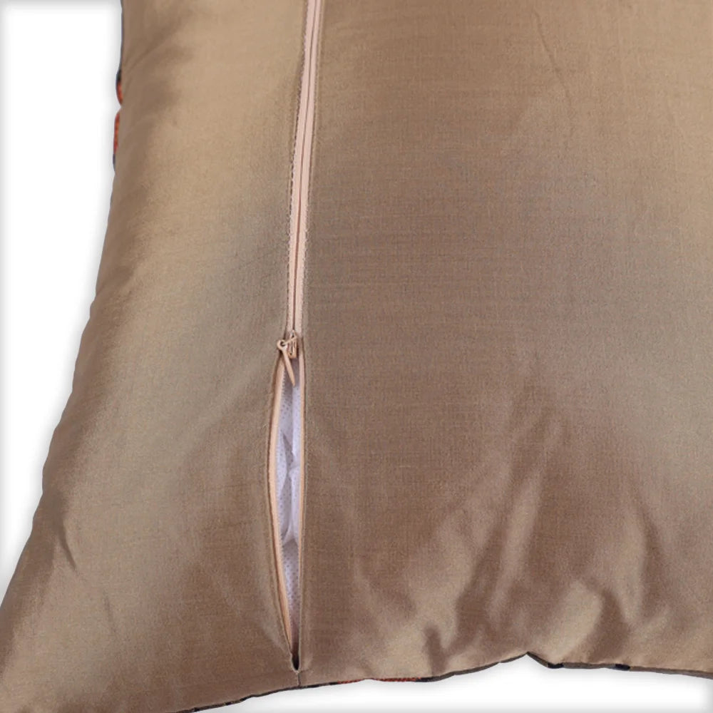 BYFT Orchard Cushion Cover 40 x 40 cm (Blossom Coffee Brown) 16 x 16 inch Luxury Decorative Cushion Cover for Sofa, Bed & Living Room - Set of 02