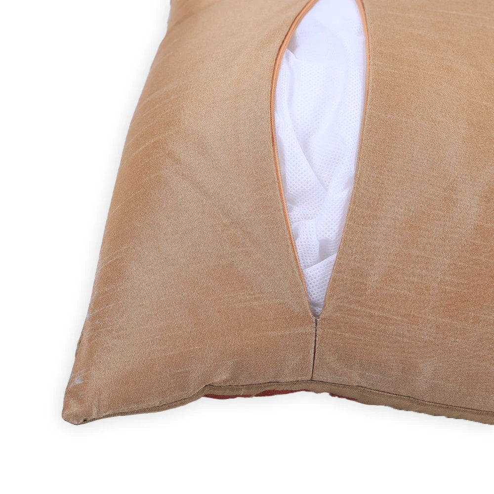 BYFT Orchard Cushion Cover 40 x 40 cm (Sun-Kissed Hibiscus Pale Gold) 16 x 16 inch Luxury Decorative Cushion Cover for Sofa, Bed & Living Room - Set of 02