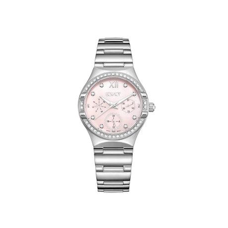 ecstacy-women's-6p29-movement-watch-multi-function-display-and-stainless-steel-strap-e23608-sbsmp-silver