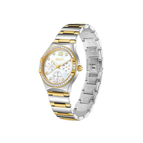 ecstacy-women's-6p29-movement-watch-multi-function-display-and-stainless-steel-strap-e23608-tbtm-two-tone-gold