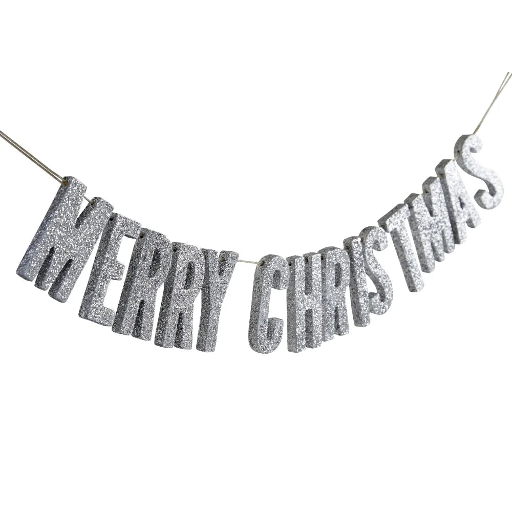 Metallics Merry Christmas Wooden Bunting