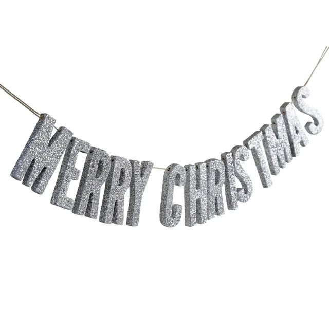 Metallics Merry Christmas Wooden Bunting