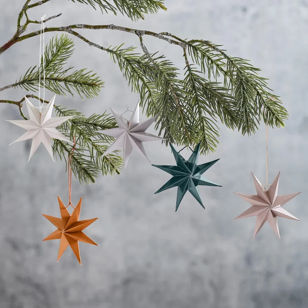 3D Paper Stars Tree Decorations