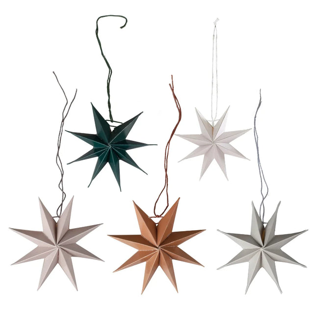 3D Paper Stars Tree Decorations