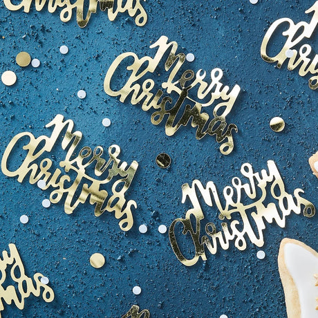 Gold Script Christmas Confetti