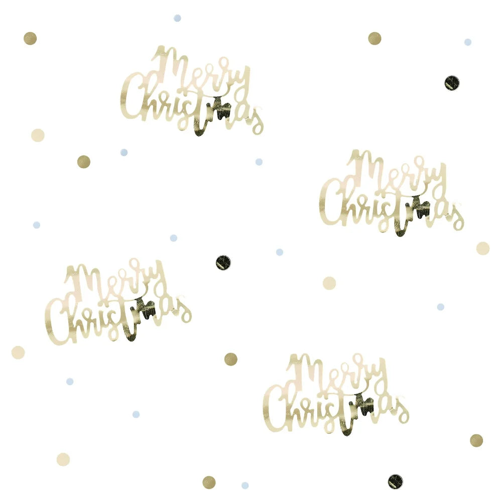 Gold Script Christmas Confetti