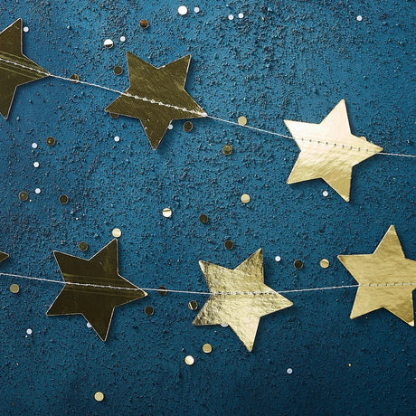 Gold Foiled Star Christmas Garland