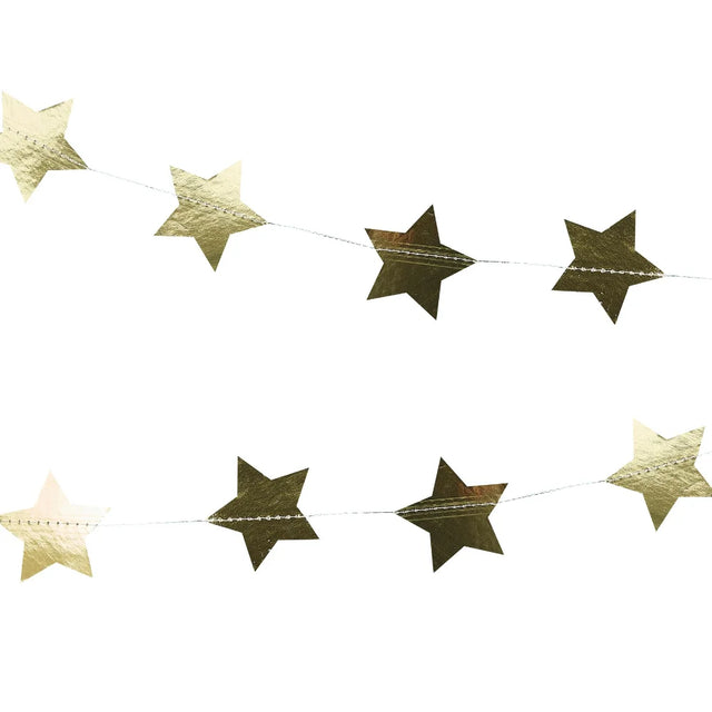 Gold Foiled Star Christmas Garland