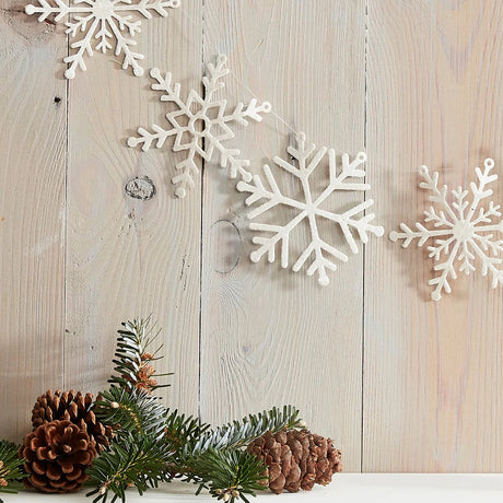 Let It Snow Glitter Snowflake Garland