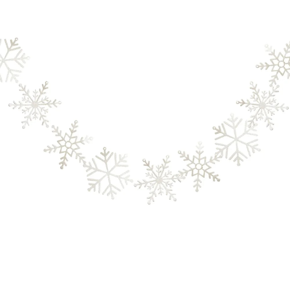 Let It Snow Glitter Snowflake Garland