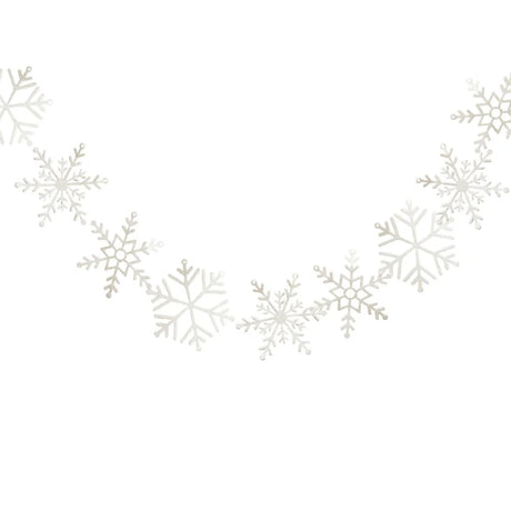 Let It Snow Glitter Snowflake Garland