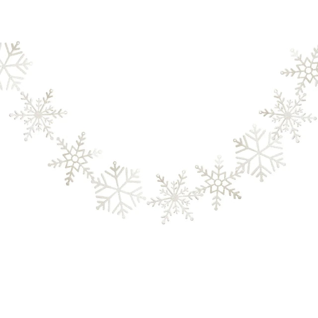 Let It Snow Glitter Snowflake Garland