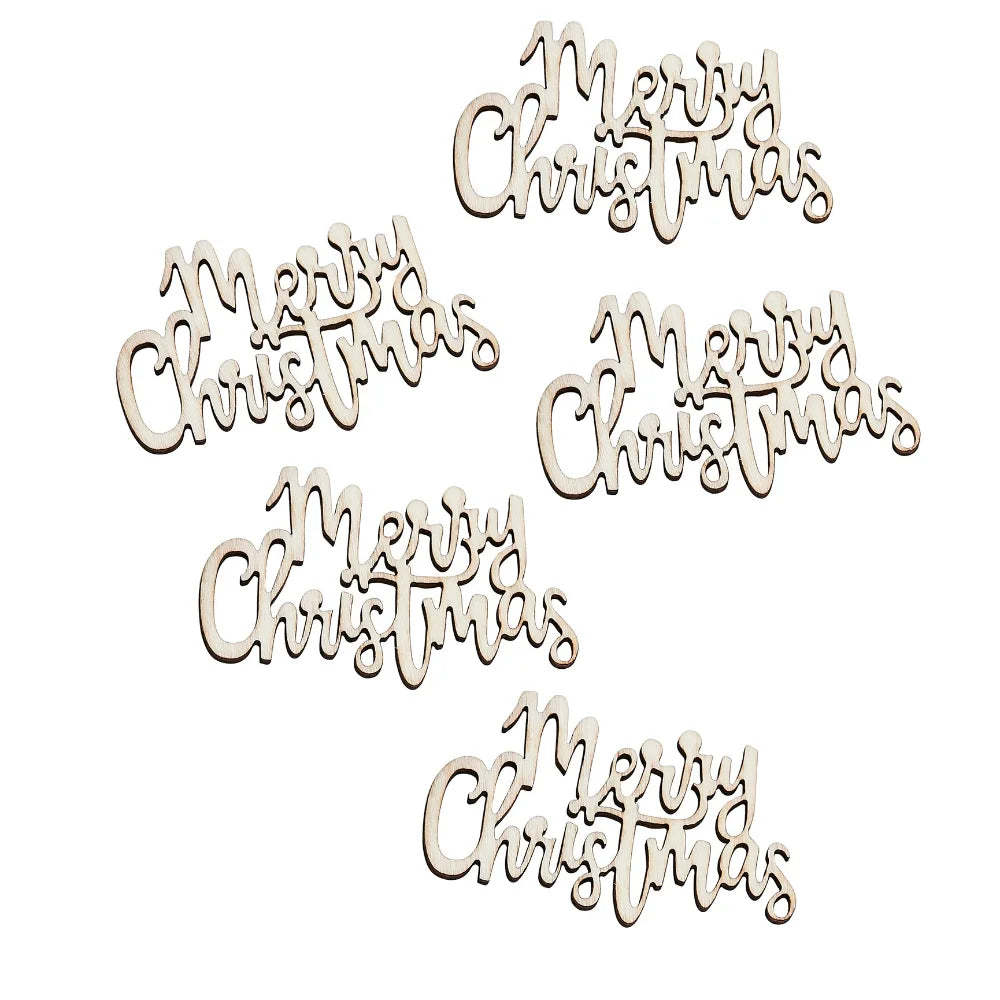 Let It Snow Merry Christmas Wooden Confetti