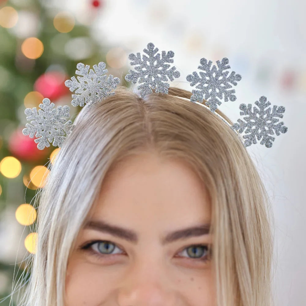 Metal Silver Snowflake Headband