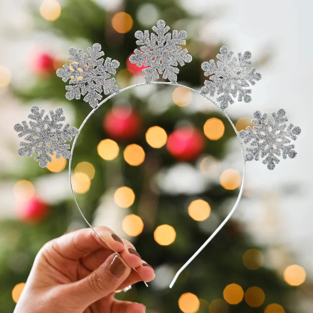Metal Silver Snowflake Headband