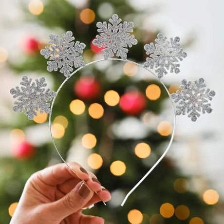 Metal Silver Snowflake Headband