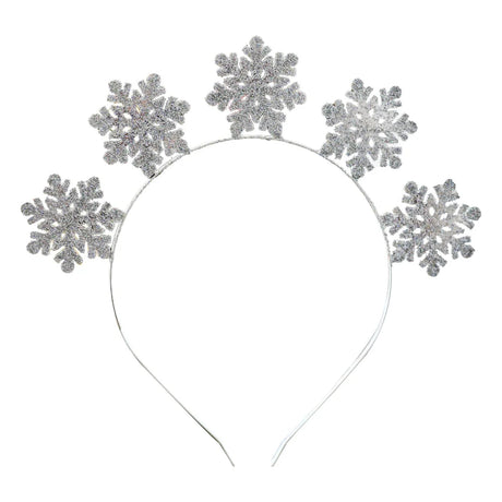 Metal Silver Snowflake Headband