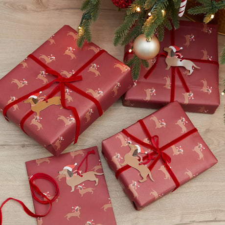 Merry Everything Festive Sausage Dog Gift Wrap Kit