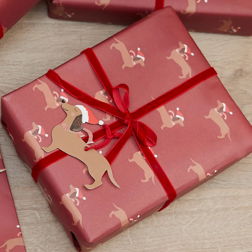 Merry Everything Festive Sausage Dog Gift Wrap Kit
