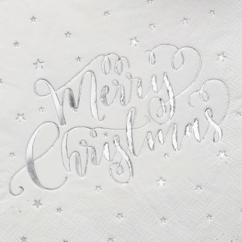 Metallic Star Merry Christmas Foiled Napkins