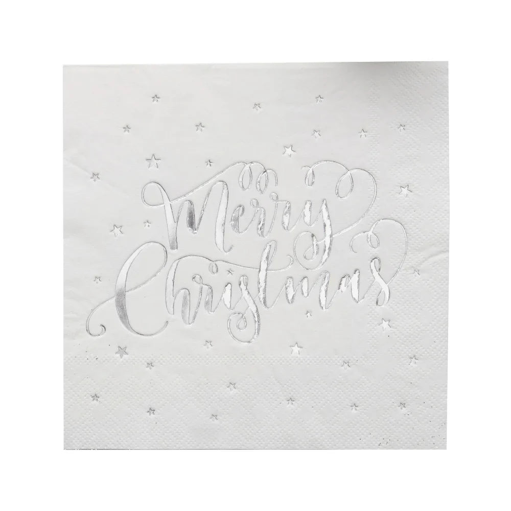 Metallic Star Merry Christmas Foiled Napkins