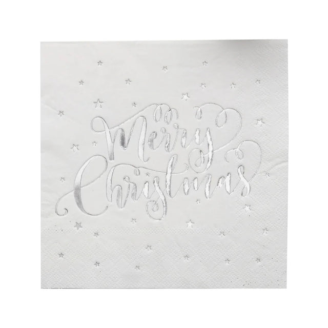 Metallic Star Merry Christmas Foiled Napkins