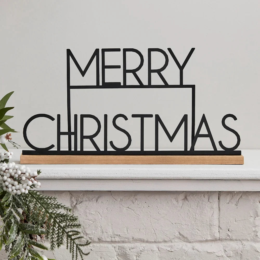 Nordic Noel Merry Christmas Metal Sign