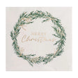 Merry Christmas Wreath Paper Napkin