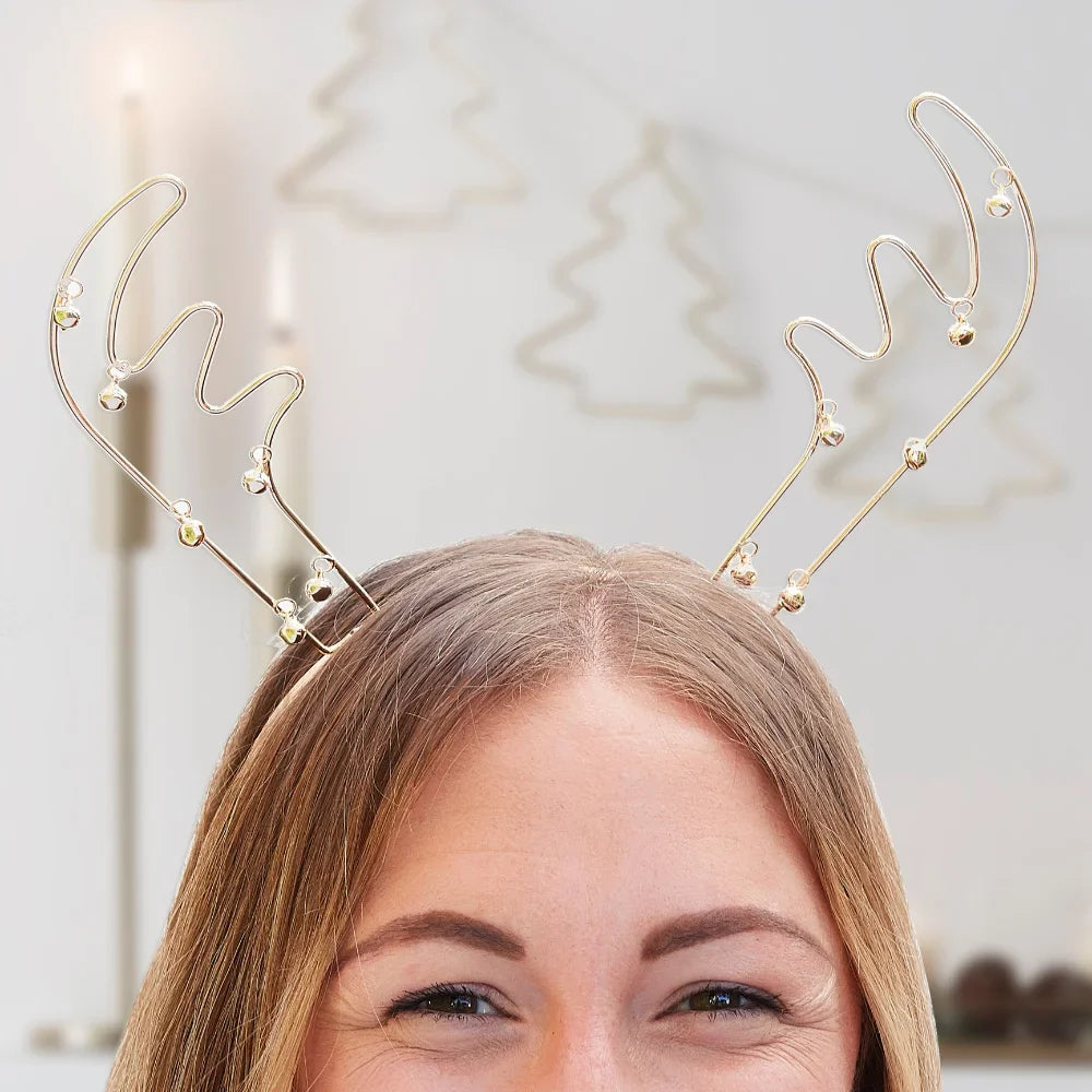 Gold Wiire Antler w/ Bells Headband