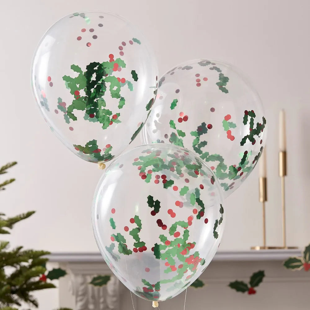Traditional Touches Pet Holly Confetti Balloons
