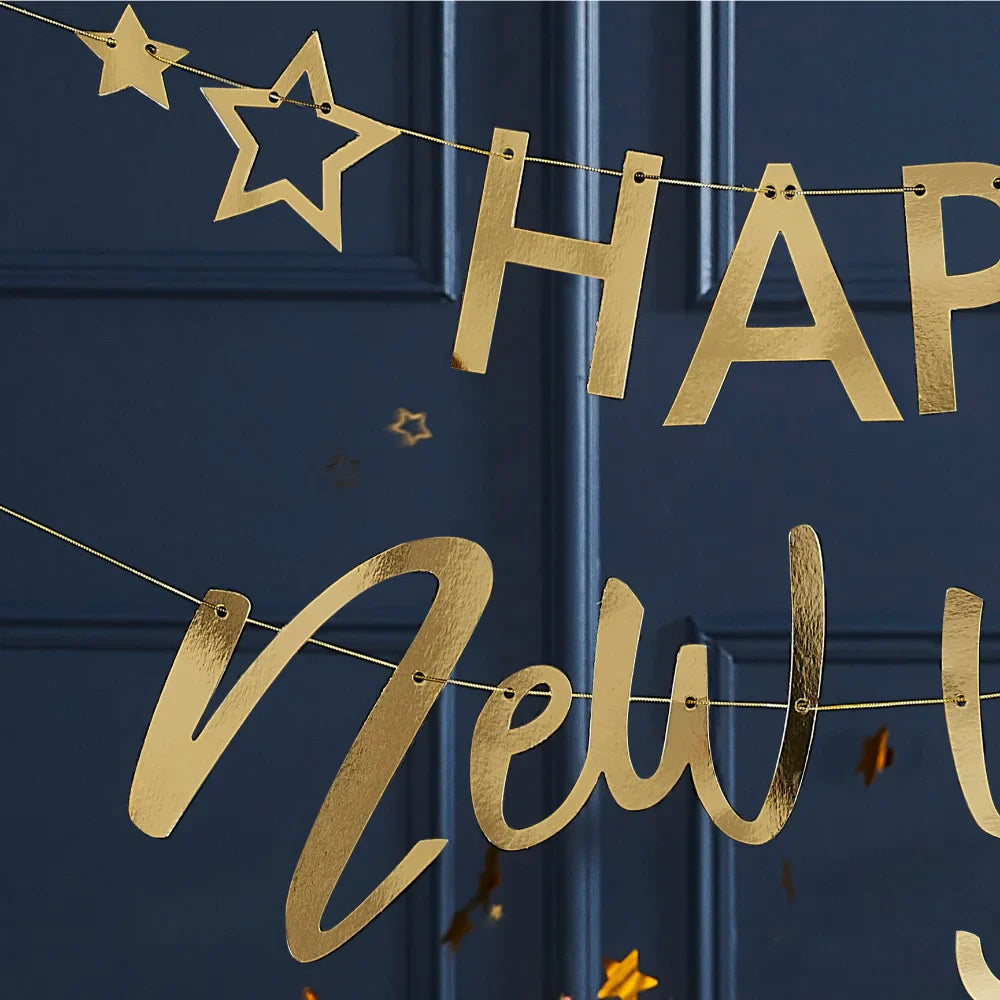Pop The Bubbly Glitter Happy New Year Bunting
